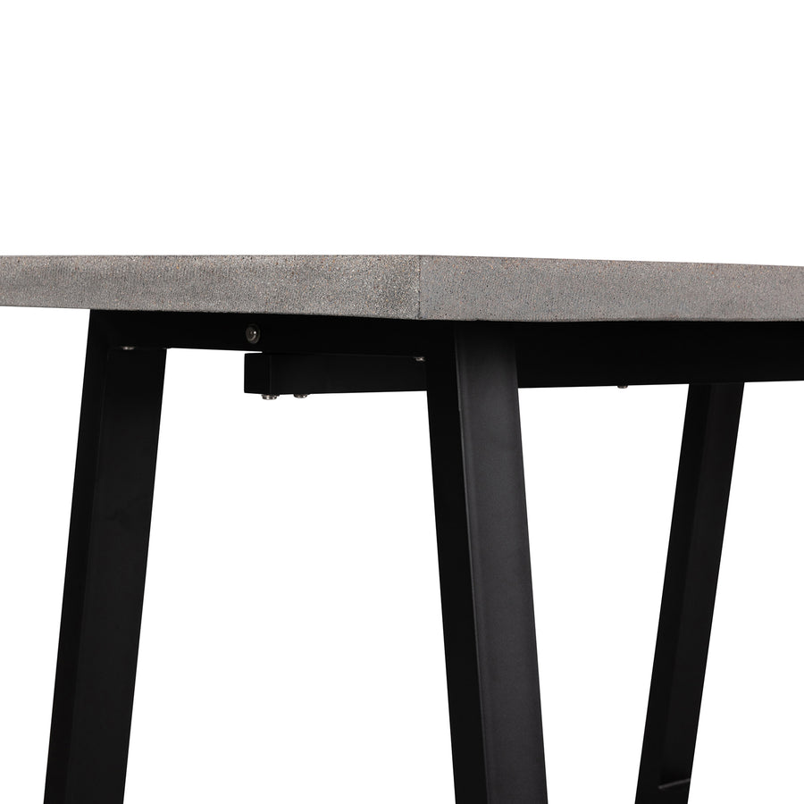 1.6m Sierra Rectangular Dining Table | Speckled Grey with Black Metal Legs - www.elkstone.com.au