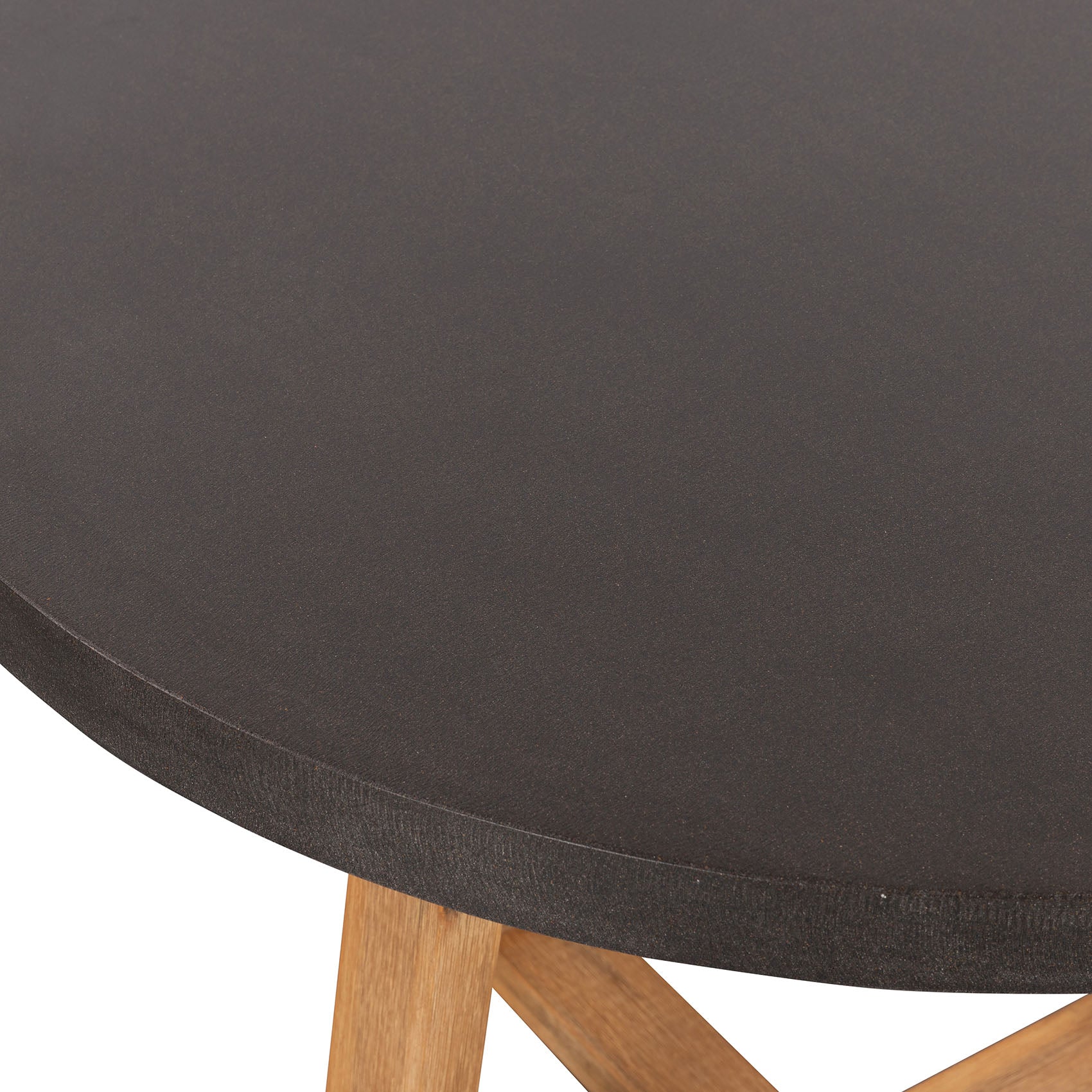 1.0m Alta Round Dining Table | Ebony Black with Light Honey Acacia Wood Legs - www.elkstone.com.au