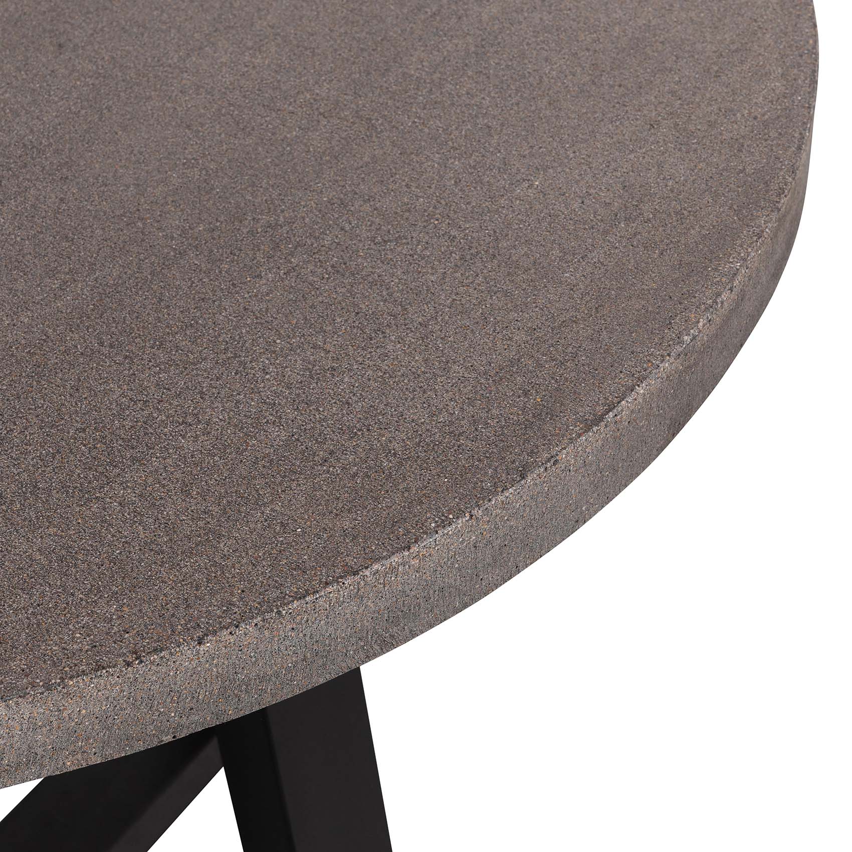 1.0m Alta Round Dining Table | Speckled Grey with Black Metal Legs - www.elkstone.com.au