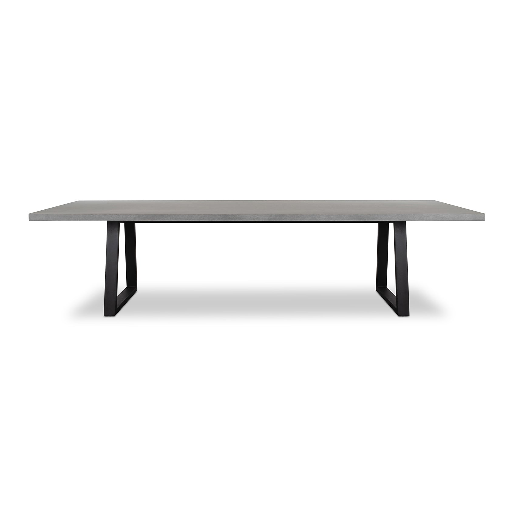 3.0m Sierra Rectangular Dining Table | Pebble Grey with Black Metal Legs - www.elkstone.com.au