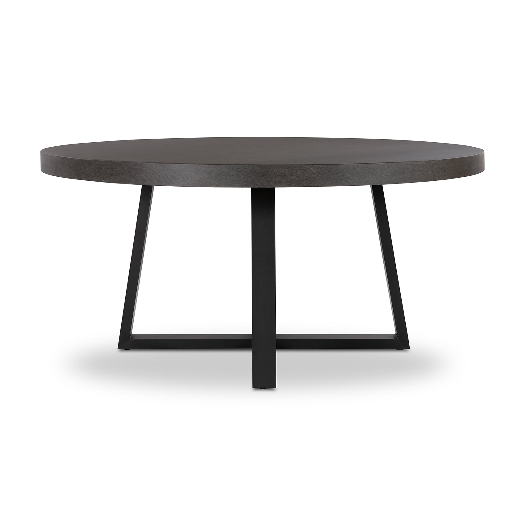 1.6m Alta Round Dining Table | Ebony Black with Black Metal Legs - www.elkstone.com.au