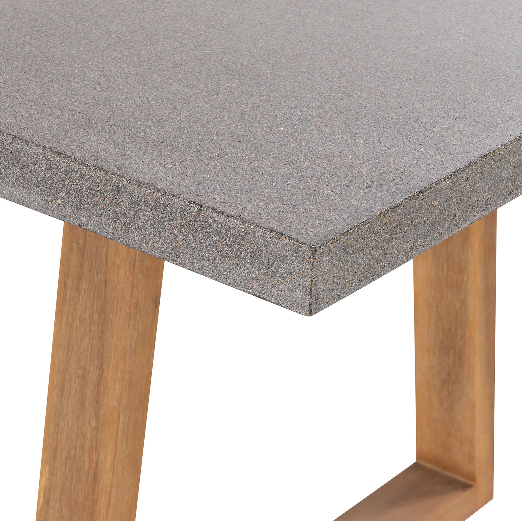 2.4m Sierra Rectangular Dining Table | Speckled Grey with Light Honey Acacia Wood Legs - www.elkstone.com.au