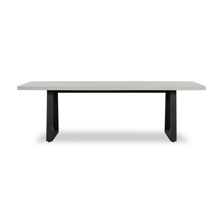 2.0 Sierra Rectangular Dining Table Beach with Black powder coated legs - www.elkstone.com.au