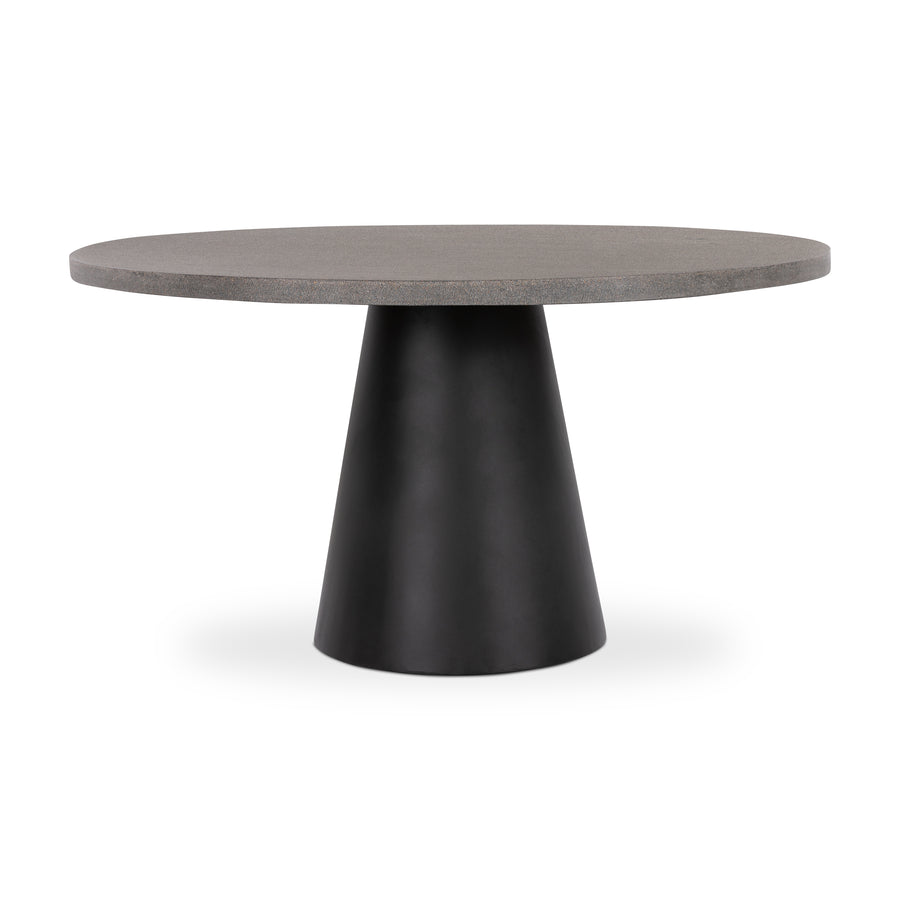 1.2m Avalon Dining Suite | Speckled grey with Black powder coated cone base with 4 chairs - www.elkstone.com.au