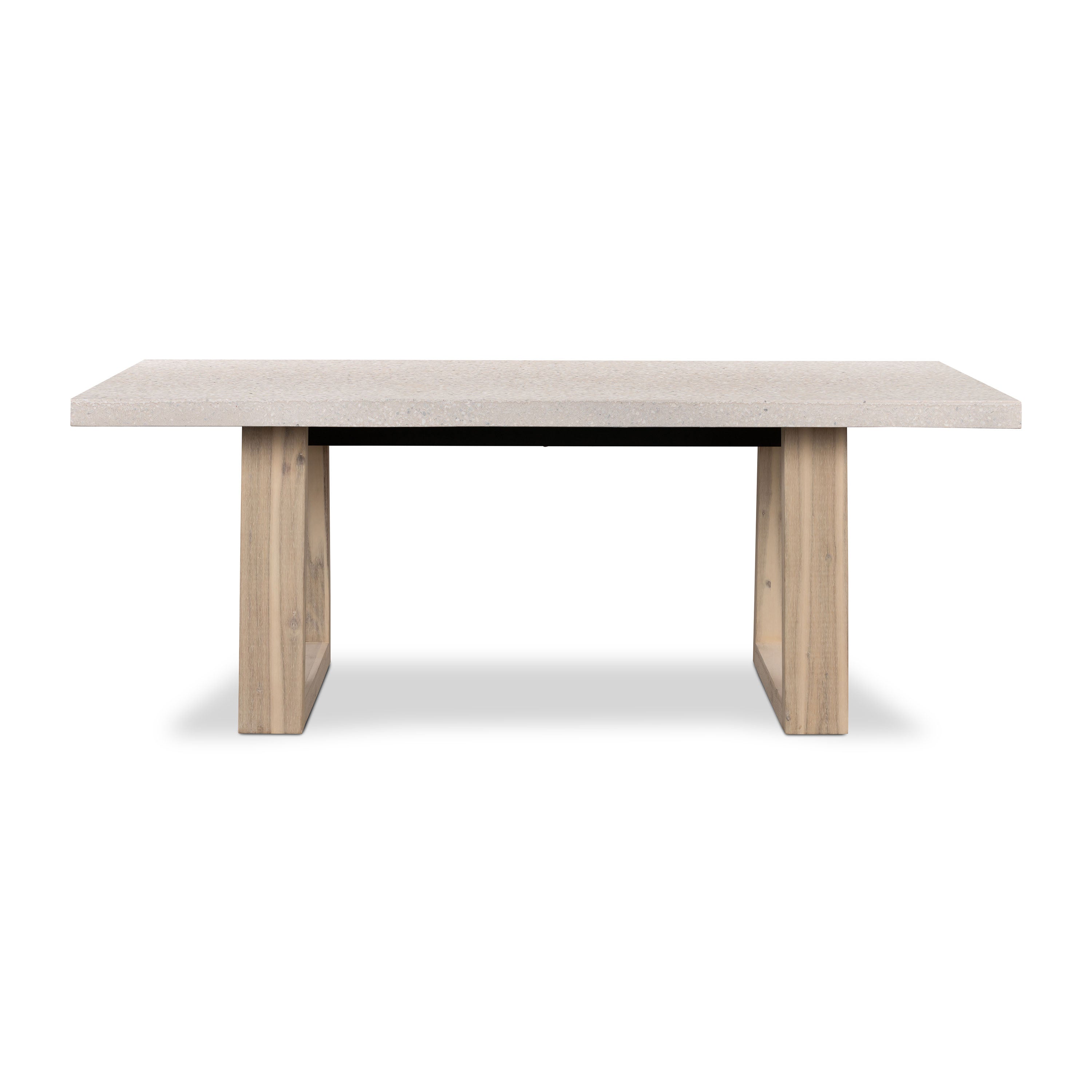 1.6m eTerrazzo Rectangular Table| Ivory Coast top with Ivory wash acacia legs - www.elkstone.com.au