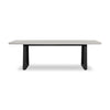 1.6m Sierra Rectangular Dining Table| BEACH top with Black Powder Coated legs - www.elkstone.com.au