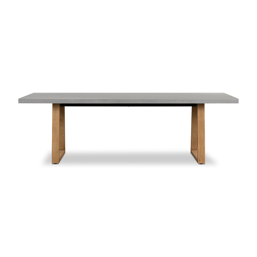 2.4m Sierra Rectangular Dining Table | Pebble Grey with Light Honey Acacia Wood Legs | 10% Off - www.elkstone.com.au