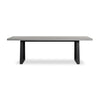 1.45m Sierra Bench Seat | Pebble Grey with Matte Black Powder Coated Legs. - www.elkstone.com.au