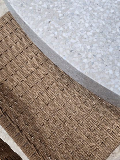 Sachelle Tan Wicker  Dining Chair | acacia Ivory Washed frame - www.elkstone.com.au