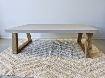 1.3m Rectangular COFFEE TABLE | Beach with Light Honey legs - www.elkstone.com.au