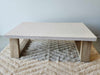 1.3m COFFEE TABLE Rectangular eTerrazzo| Ivory Coast with Ivory wash Acacia legs - www.elkstone.com.au