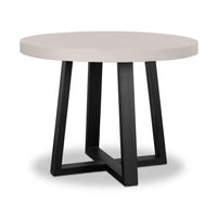 1.2m Beach Alta Round Dining Table with Black powder Coated legs| 4 chairs - www.elkstone.com.au