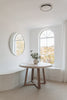 1.2m eTerrazzo Round Dining Table | Ivory Coast with Ivory Washed Acacia Wood Legs - www.elkstone.com.au