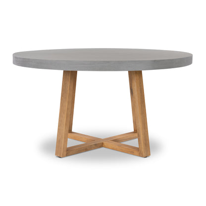 Alta Round Dining Table | with Light Honey Acacia /Black Powder Coated legs - www.elkstone.com.au