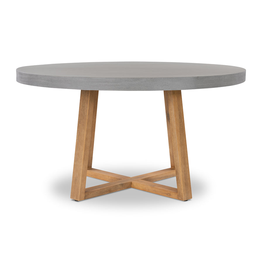 Alta Round Dining Table | with Light Honey Acacia /Black Powder Coated legs - www.elkstone.com.au