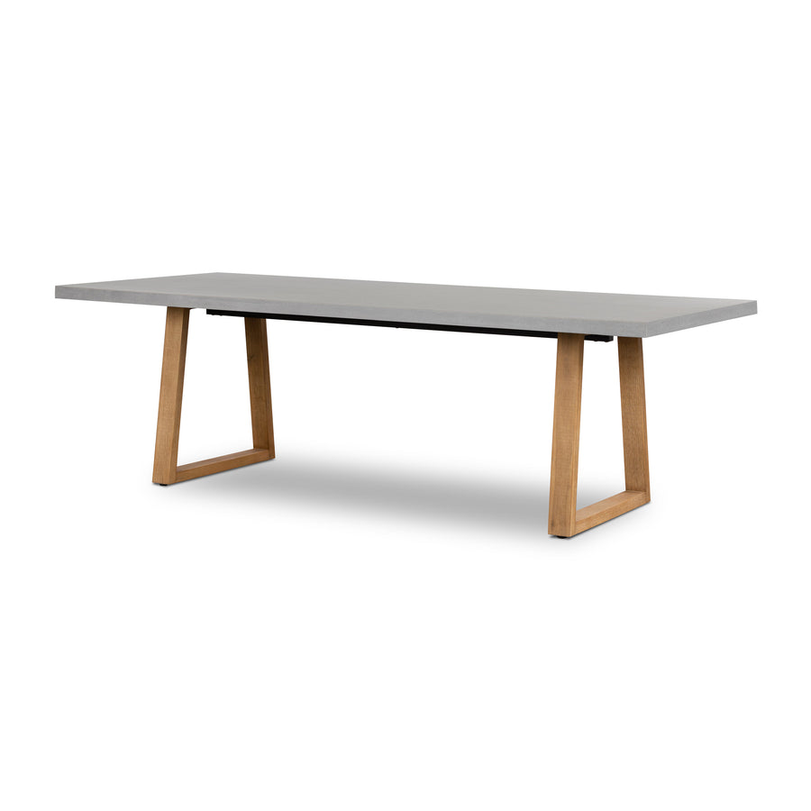 2.4m Sierra Rectangular Dining Table | Pebble Grey with Light Honey Acacia Wood Legs | 10% Off - www.elkstone.com.au