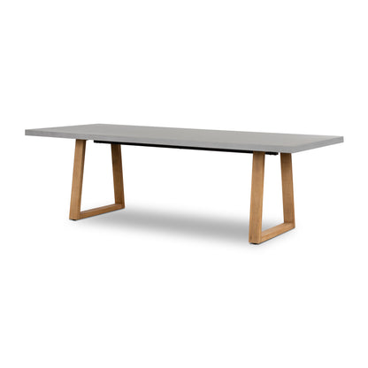 2.0m Sierra Rectangular Dining Table | Pebble Grey with Light Honey Acacia Timber Legs - www.elkstone.com.au