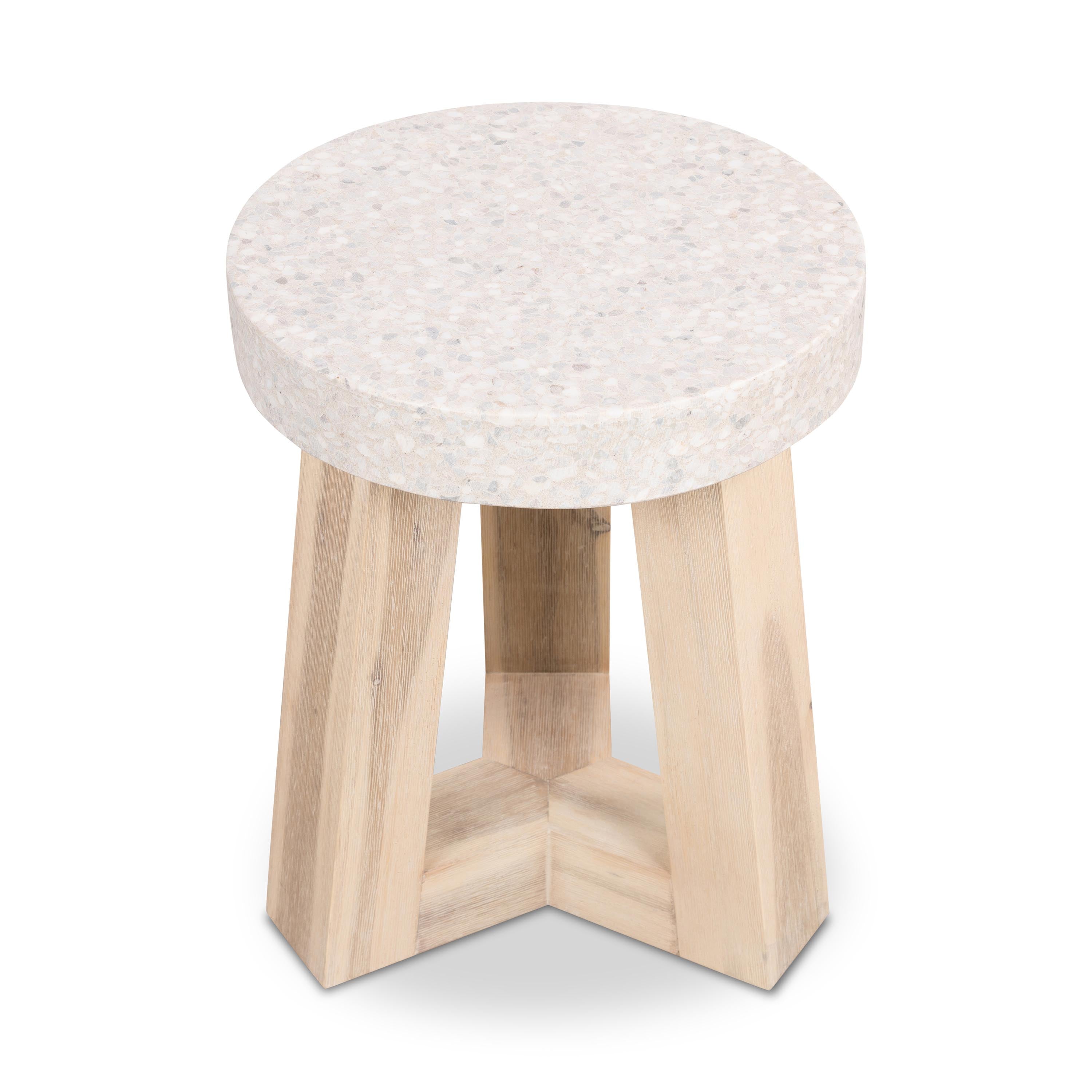 Small Coffee/ Side Table Ivory Coast eTerrazzo- Ivory wash legs. - www.elkstone.com.au