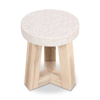 Small Coffee/ Side Table Ivory Coast eTerrazzo- Ivory wash legs. - www.elkstone.com.au