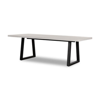 2.0 Sierra Rectangular Dining Table Beach with Black powder coated legs - www.elkstone.com.au