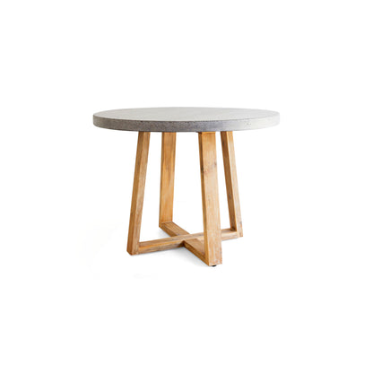 Alta Round Dining Table | with Light Honey Acacia /Black Powder Coated legs - www.elkstone.com.au