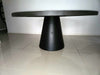1.6m Avalon Round Dining Table | Ebony Black with Black Powder Coated Cone Base - www.elkstone.com.au
