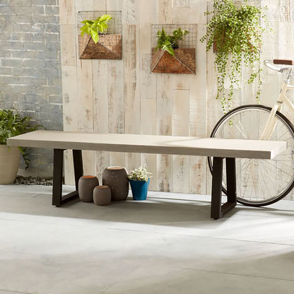 1.85m Beach Sierra Bench Seat| Black Powder Coated legs - www.elkstone.com.au