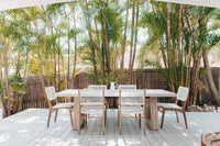 2.4m Ivory Coast eTerrazzo Round Dining Table with Ivory Wash legs| 6 White Chairs - www.elkstone.com.au