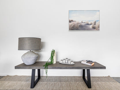 1.65 Sierra Rectangular Coffee Table| Speckled grey with Black Powder Coated legs - www.elkstone.com.au