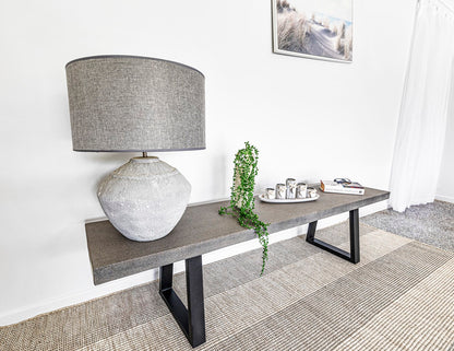 1.65 Sierra Rectangular Coffee Table| Speckled grey with Black Powder Coated legs - www.elkstone.com.au