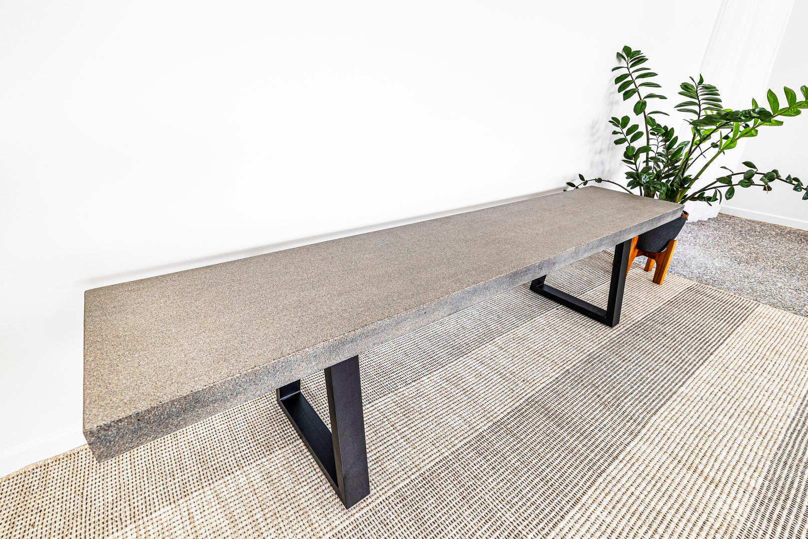 1.65 Sierra Rectangular Coffee Table| Speckled grey with Black Powder Coated legs - www.elkstone.com.au