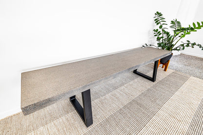 1.65 Sierra Rectangular Coffee Table| Speckled grey with Black Powder Coated legs - www.elkstone.com.au
