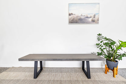 1.65 Sierra Rectangular Coffee Table| Speckled grey with Black Powder Coated legs - www.elkstone.com.au