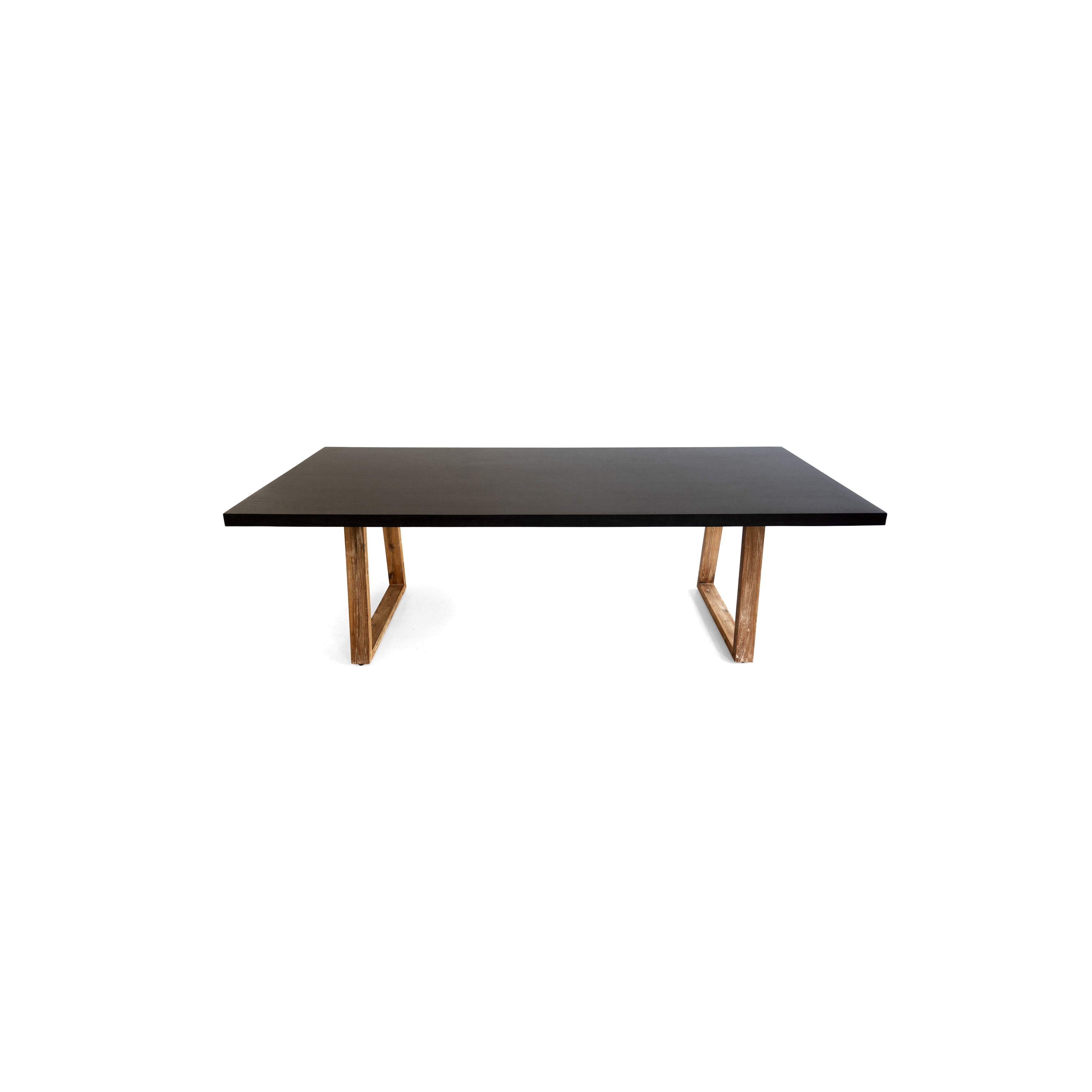 1.8m Sierra Rectangular Dining Table | Ebony Black with Light Honey Acacia Legs - www.elkstone.com.au