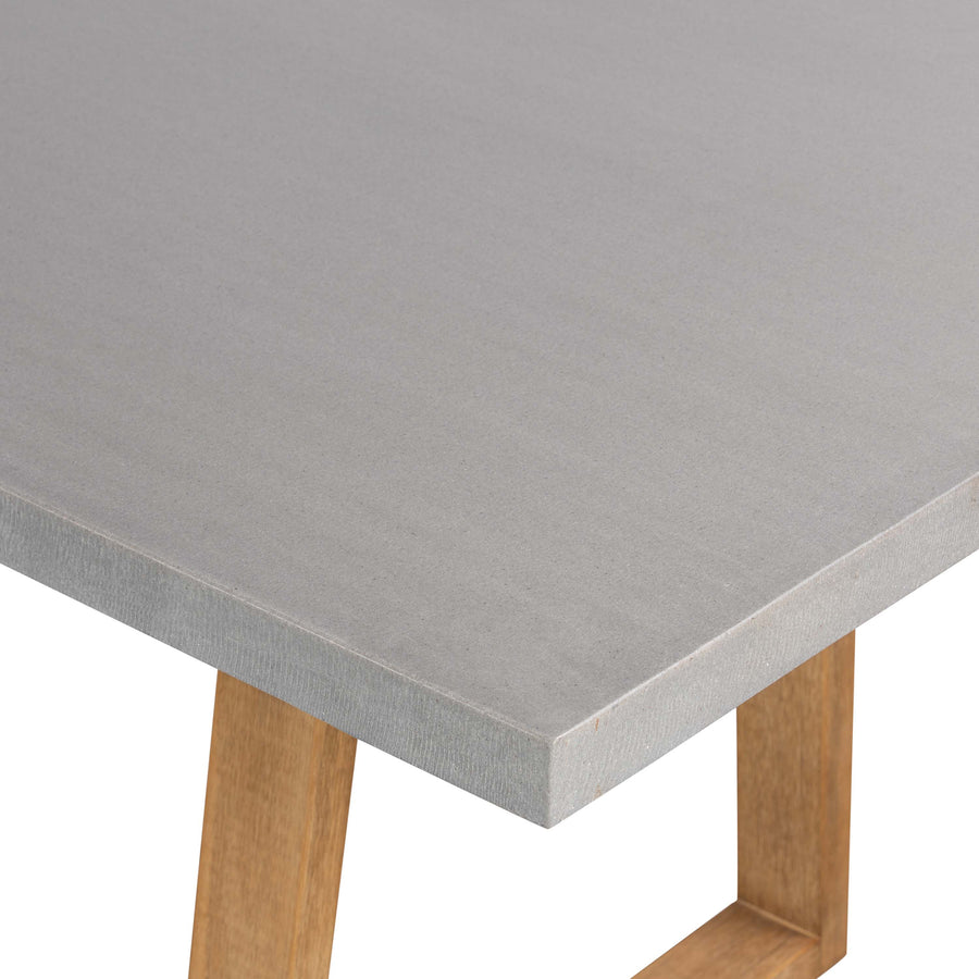 2.0m Sierra Rectangular Dining Table | Pebble Grey with Light Honey Acacia Timber Legs - www.elkstone.com.au