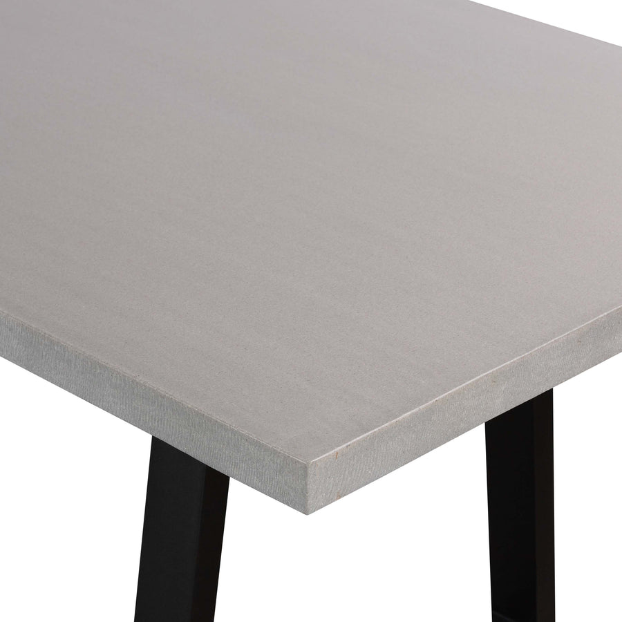 2.0m Sierra Rectangular Dining Table | Pebble Grey with Matte Black Powder Coated Legs - www.elkstone.com.au