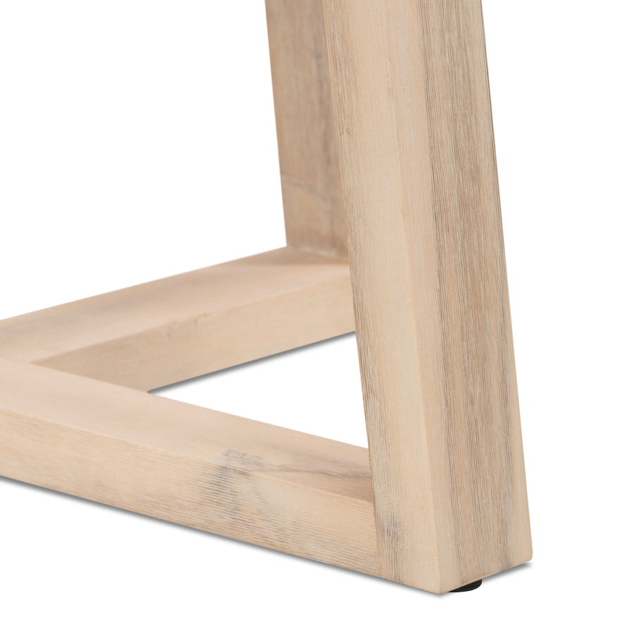 1.0m eTerrazzo Round Dining Table |  eTarrazzo - Ivory Coast with Ivory Coast Acacia Legs - www.elkstone.com.au