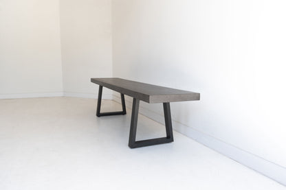 1.65m Sierra Bench Seat | Speckled Grey with Black Metal Legs - www.elkstone.com.au