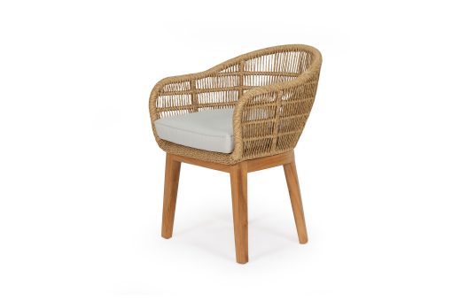 Bambry Arm Chair Natural |Teak Frame - Indoor / Outdoor - www.elkstone.com.au