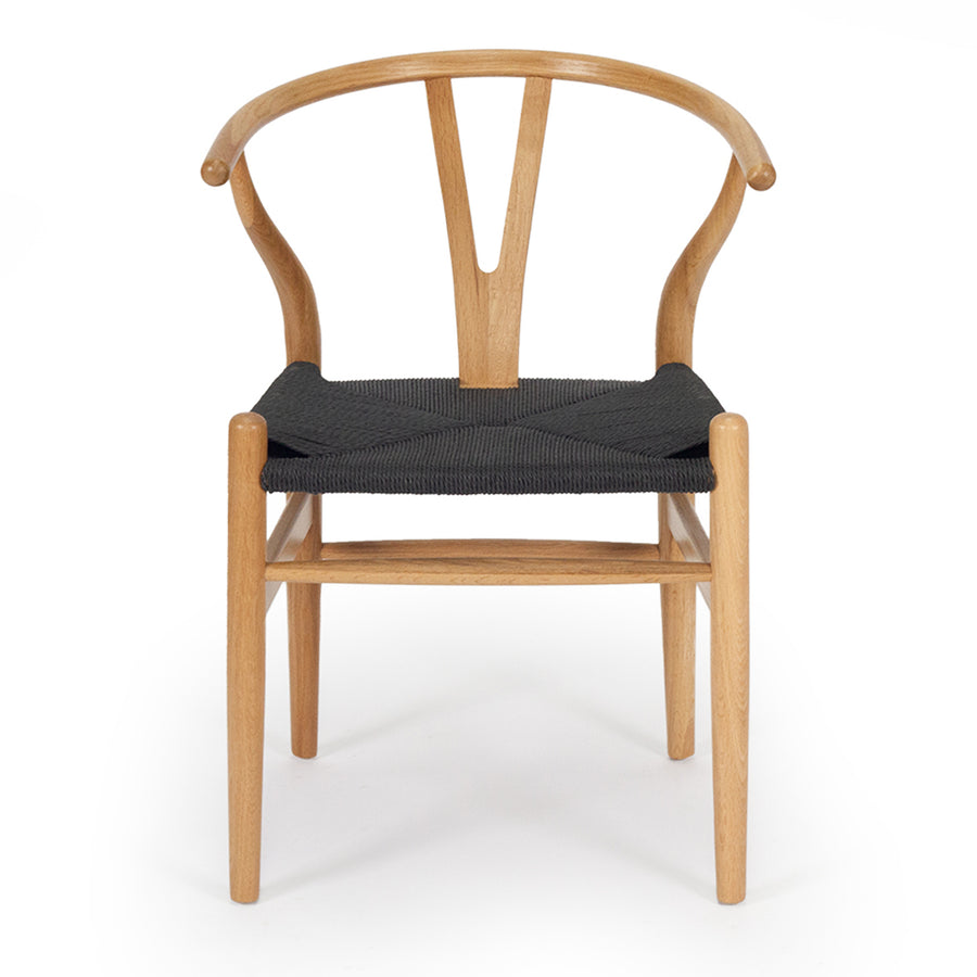 Kiamba Wishbone Dining Chair |Black cord Seat Teak Wood  frame - www.elkstone.com.au
