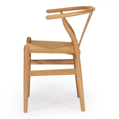 Kiamba Wishbone Dining Chair| Natural Cord and Teak Wood Frame - www.elkstone.com.au