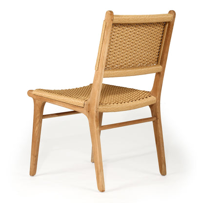 Fraser Dining Chair | Sand woven cord with Teak wood Legs - www.elkstone.com.au