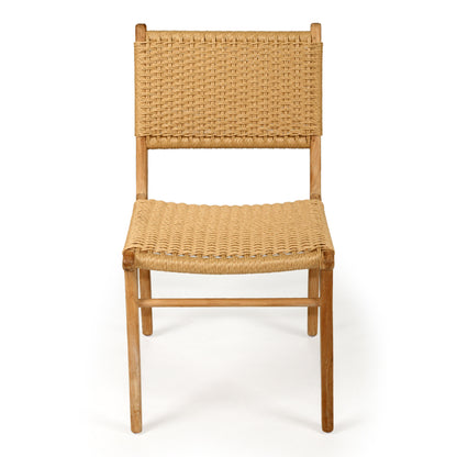 Fraser Dining Chair | Sand woven cord with Teak wood Legs - www.elkstone.com.au