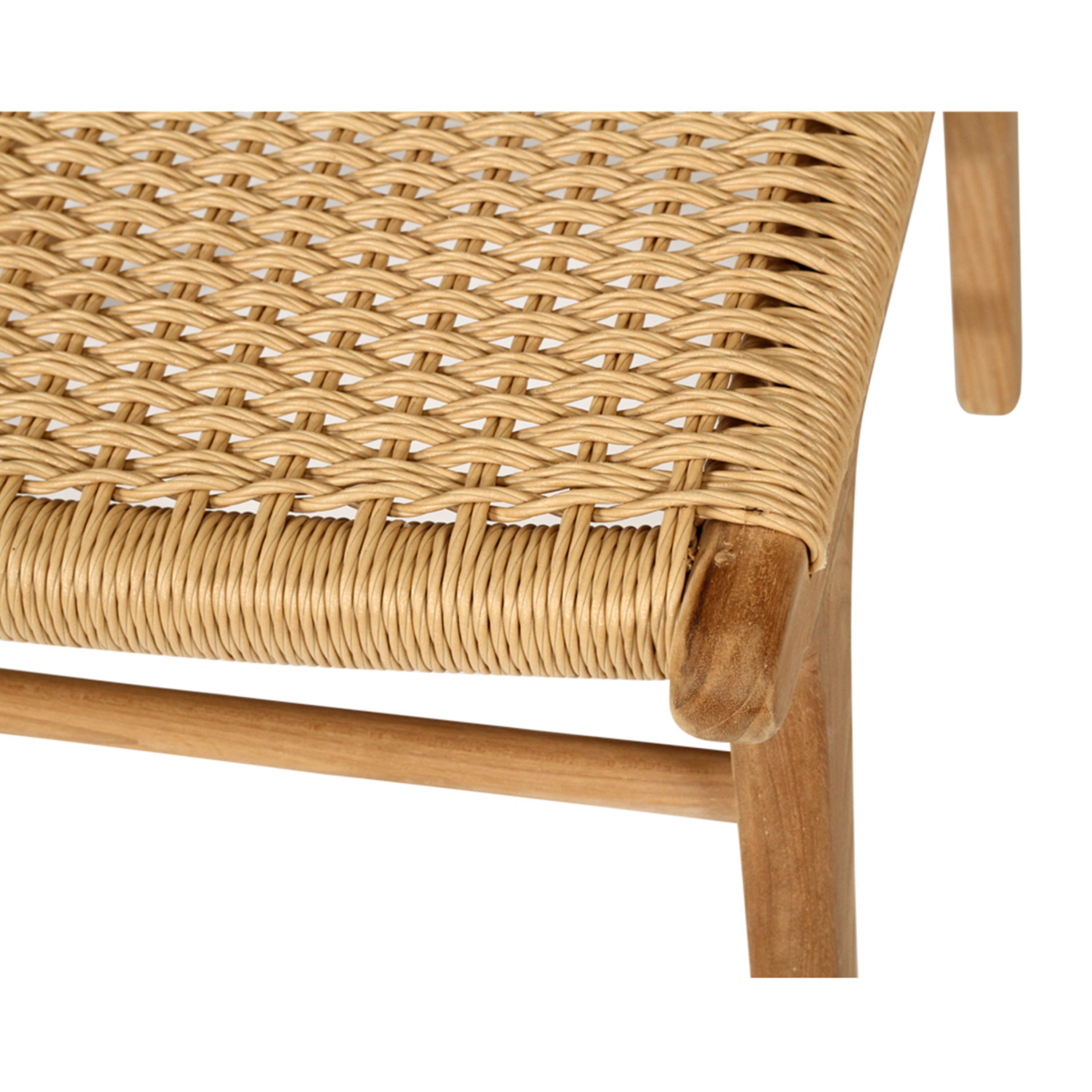 Fraser Dining Chair | Sand woven cord with Teak wood Legs - www.elkstone.com.au