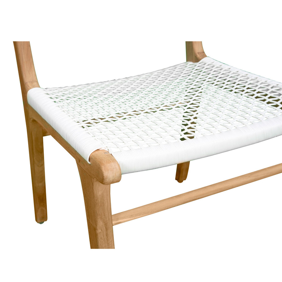 Stradbroke Dining Chair| White Cord and Teak Wood Legs - www.elkstone.com.au