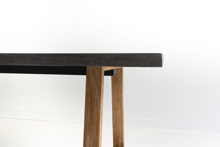 3.0m Sierra Rectangular Dining Table | Ebony Black with Light Honey Acacia Wood Legs | 10% Off - www.elkstone.com.au