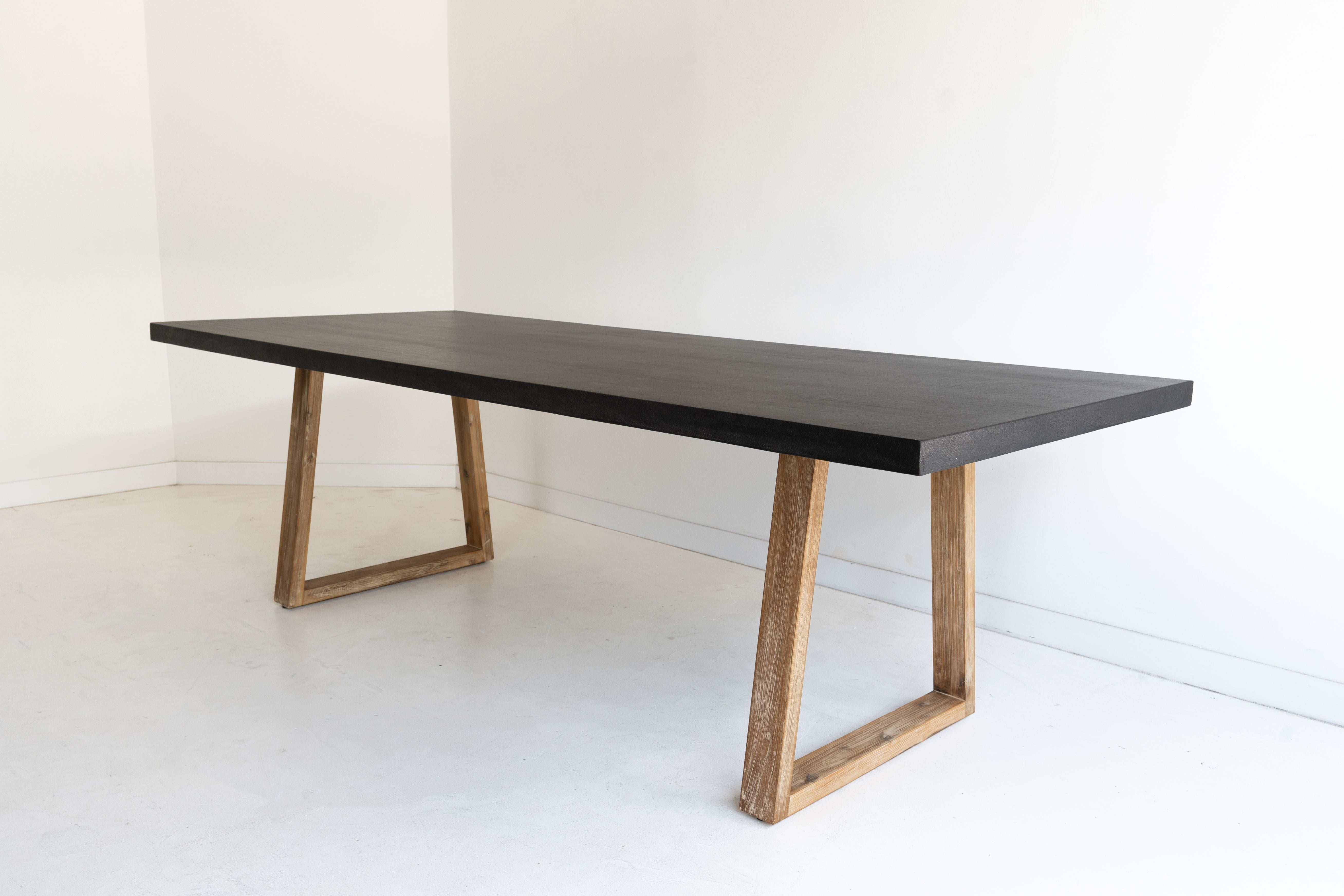 3.0m Sierra Rectangular Dining Table | Ebony Black with Light Honey Acacia Wood Legs | 10% Off - www.elkstone.com.au