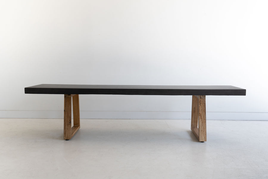 1.85 Sierra Bench Seat | Ebony Black with Light Honey Acacia Legs - www.elkstone.com.au