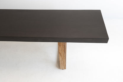 1.85 Sierra Bench Seat | Ebony Black with Light Honey Acacia Legs - www.elkstone.com.au