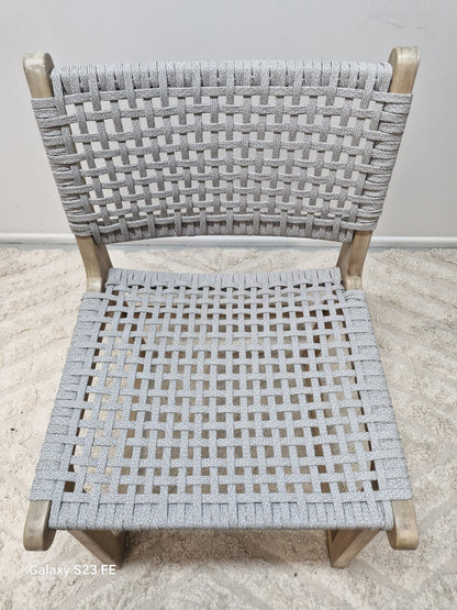 Sachelle Dove wicker Dining Chairs | Light Honey Acacia Timber Frame| indoor / outdoor